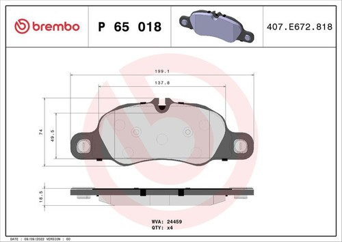Brembo p65018 brake pad set - brake,